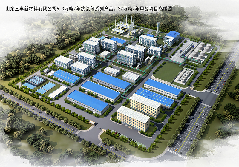 山東三豐新材料有限公司年産6.3萬噸抗氧劑系列産品、年産32萬噸甲醛項目—鳥瞰圖